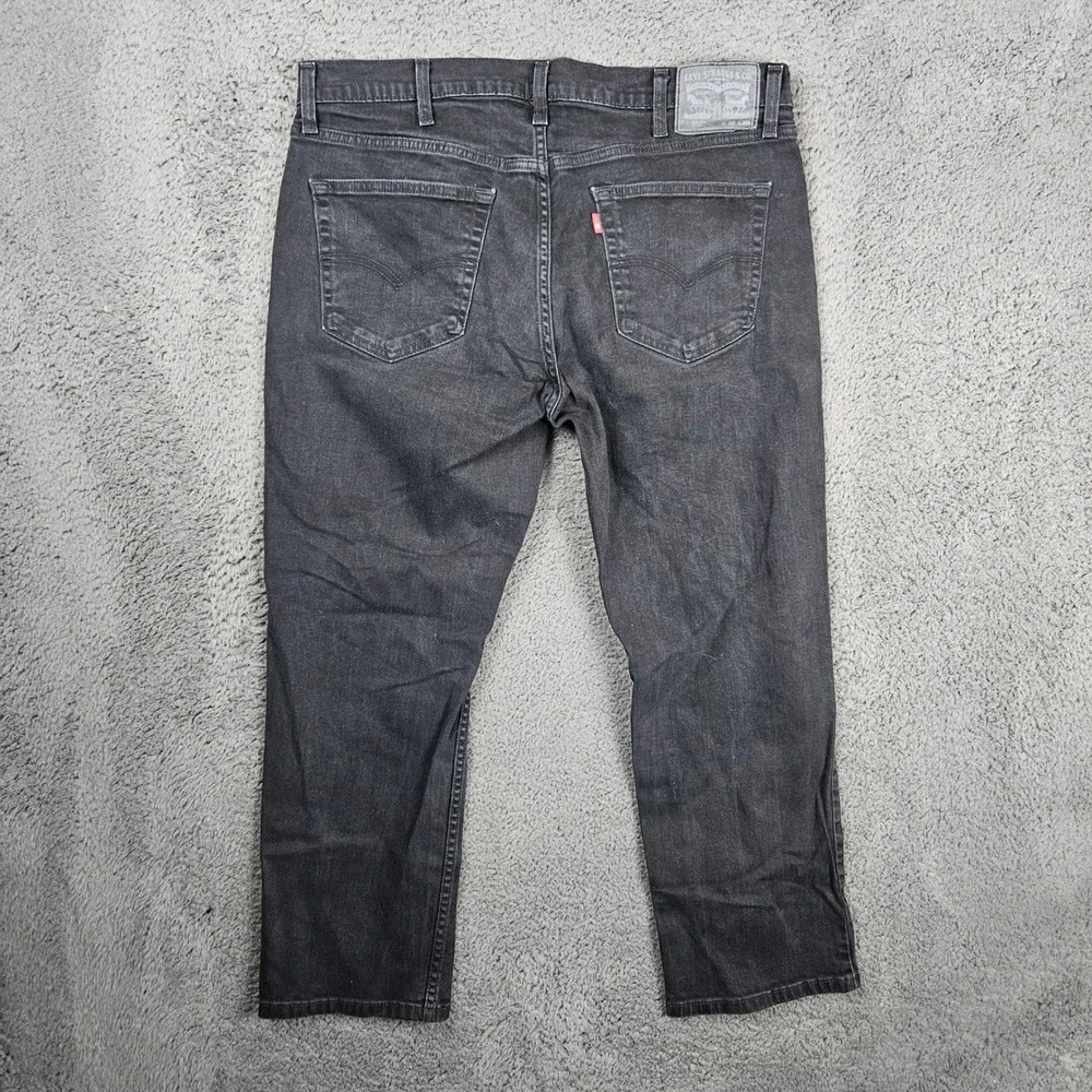 Levi's 505 Regular Fit Jeans Mens‎ W38 L30 Black Denim Pants Waterless